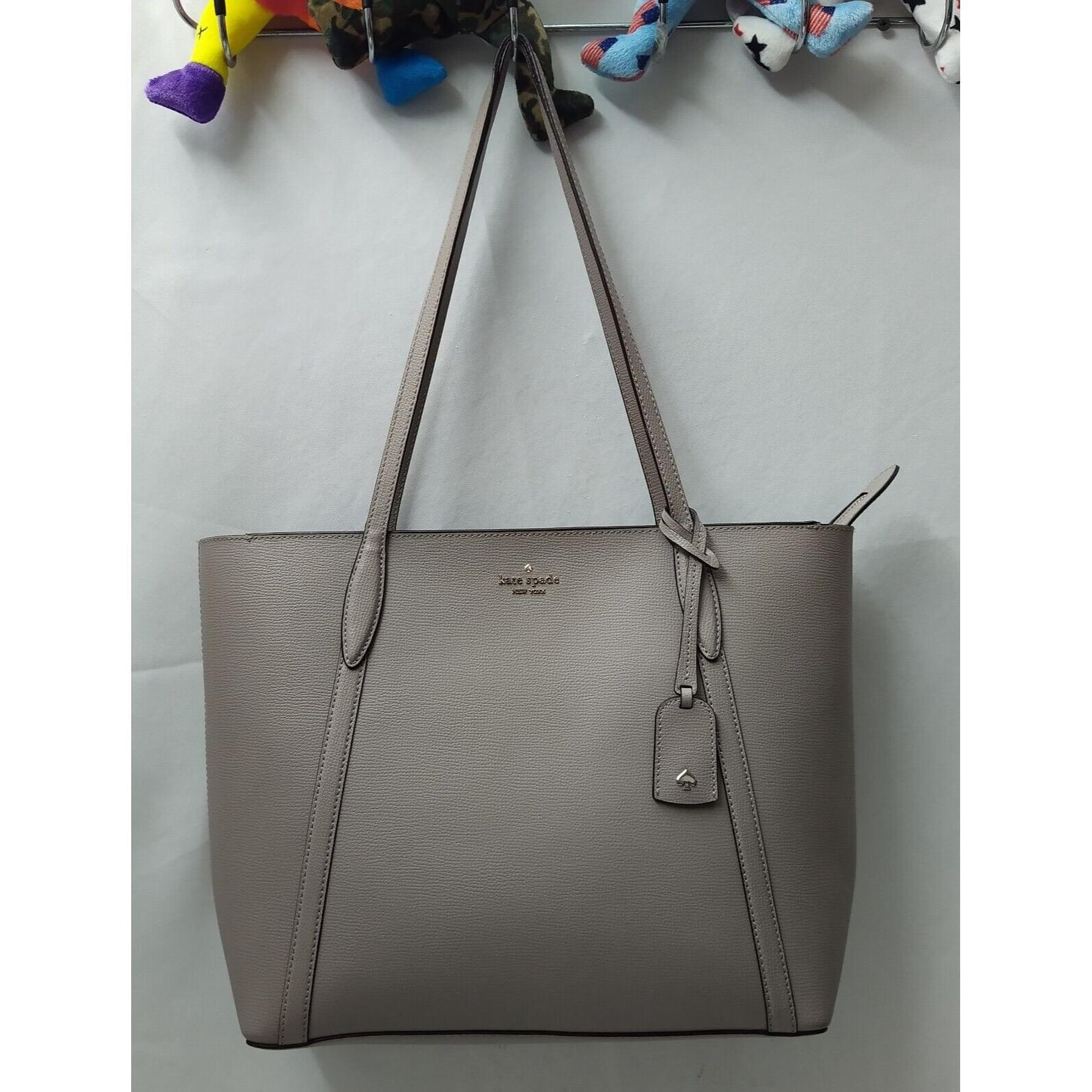 kate spade New York Cara灰色真皮双手柄手提包单肩包