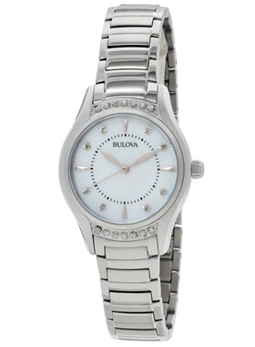 美国代购Bulova宝路华石英白色表盘女士手表96R216