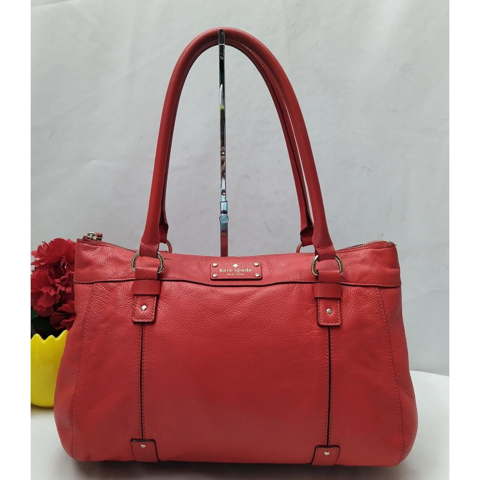 kate spade New York红色荔枝皮双Handles两用单肩包