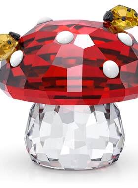 SWAROVSKI施华洛世奇水晶Idyllia Mushroom Ladybugs摆件装饰红色