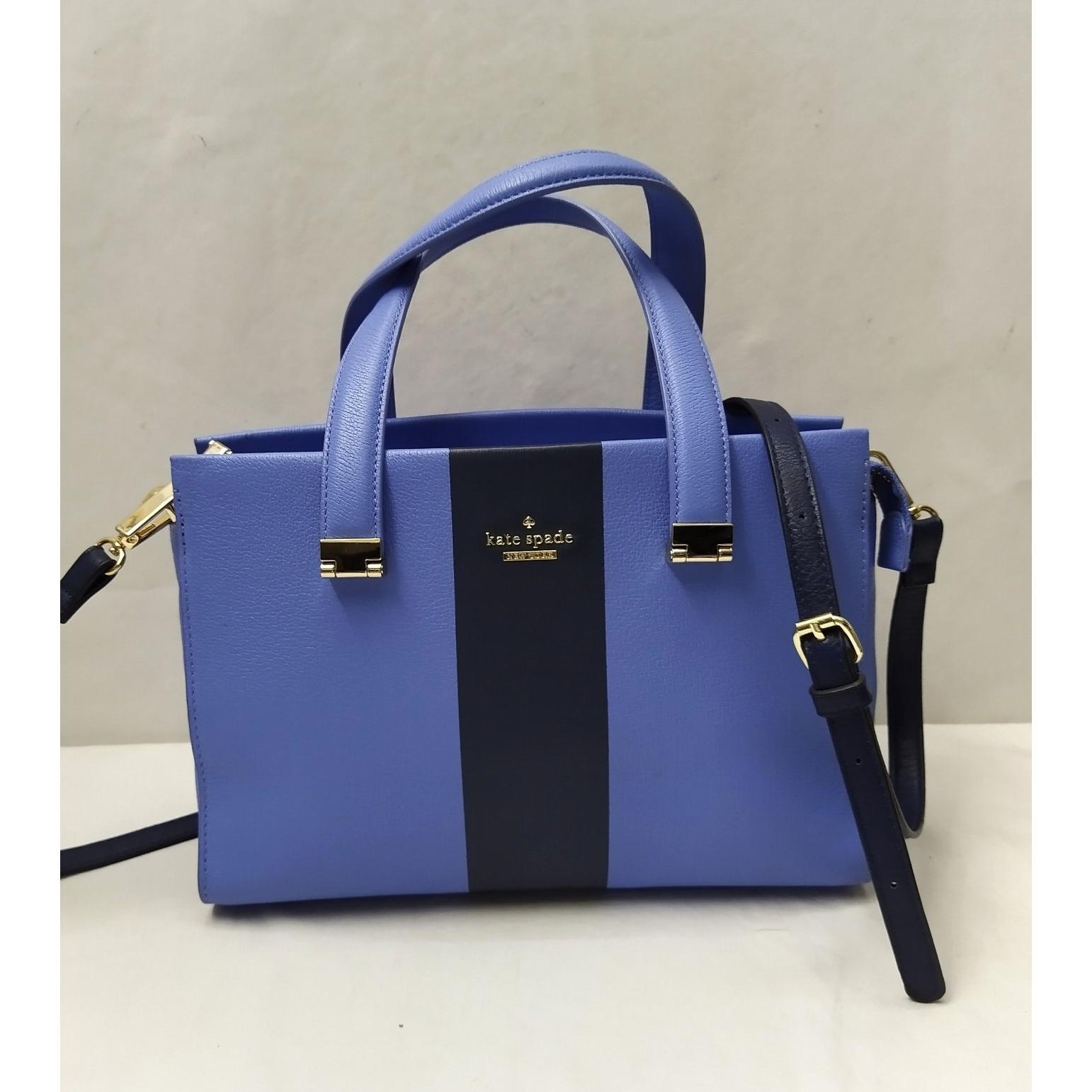 kate spade New York蓝色真皮条纹双Handles两用包