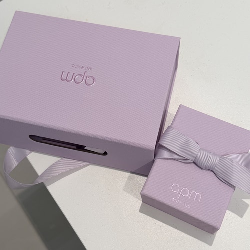 APM monaco 饰品项链戒指盒子紫粉色