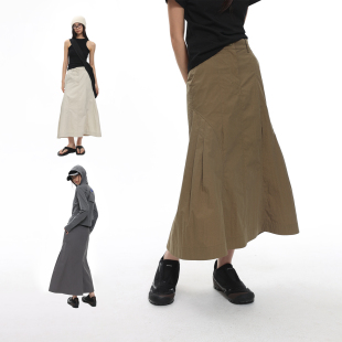 咆哮野兽 arch 尼龙结构半裙百搭纯色半身裙鱼尾 roaringwild