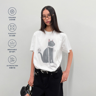 短袖 roaringwild 咆哮野兽白色印花凉感防晒上衣美式 arch T恤男