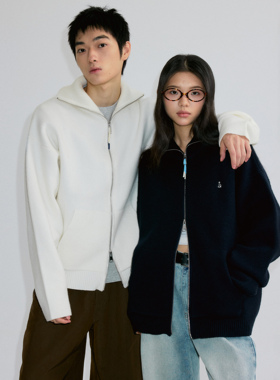 roaringwild a arch咆哮野兽宽松立领开衫外套美式情侣拉链毛衣男