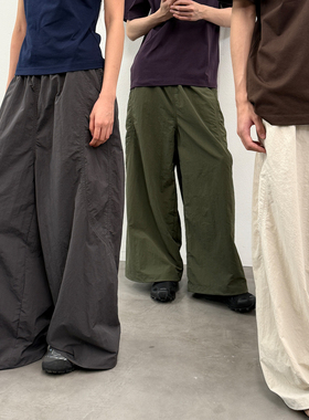 【Nanyou专属】ARCH 咆哮野兽 军绿色尼龙透气阔腿伞兵工装长裤男