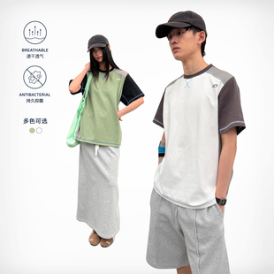 短袖 roaringwild 咆哮野兽拼接圆领速干透气上衣美式 arch T恤男