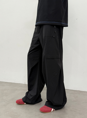 roaringwild a arch 咆哮野兽 黑色四面弹休闲裤宽松美式长裤男士