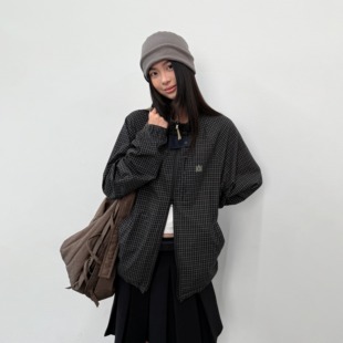 黑色格纹上衣美式 roaringwild 咆哮野兽 arch 户外骑行夹克外套