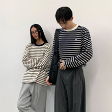 roaringwild a arch 咆哮野兽 圆领打底条纹男士上衣春秋长袖T恤