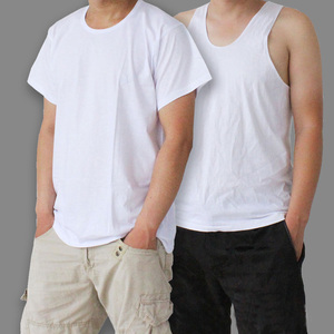 中老年男士纯棉背心 男士纯棉短袖汗衫 爸爸加肥加大薄款宽松T恤