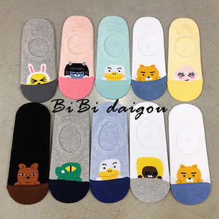 FRIENDS正品 满68元 KAKAO 韩国代购 屁桃情侣男女袜子船袜em19 包邮