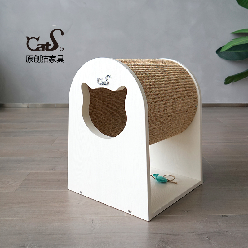 CatS猫家具剑麻猫钻筒 猫抓柱猫抓板 木制猫屋猫咪玩具 包邮 - 封面