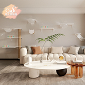 CatS猫上墙 猫上墙猫爬架猫跳台猫窝加粗剑麻柱猫爬柱 墙上游乐园