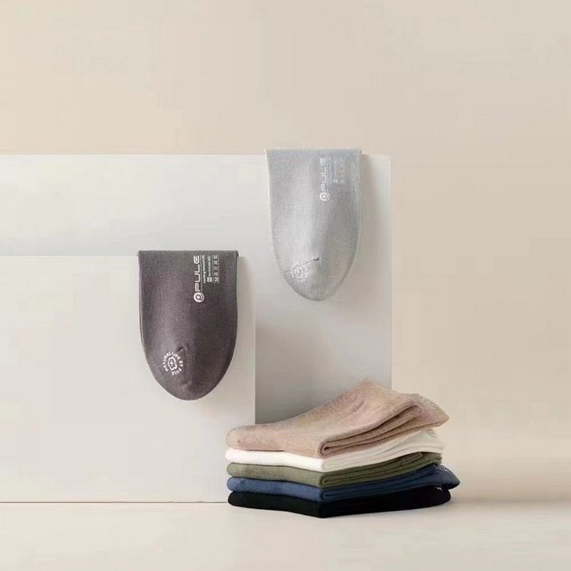 振汉纯棉袜厚款秋冬男袜 高档苎麻绅士袜 单双独立PP塑料袋包装