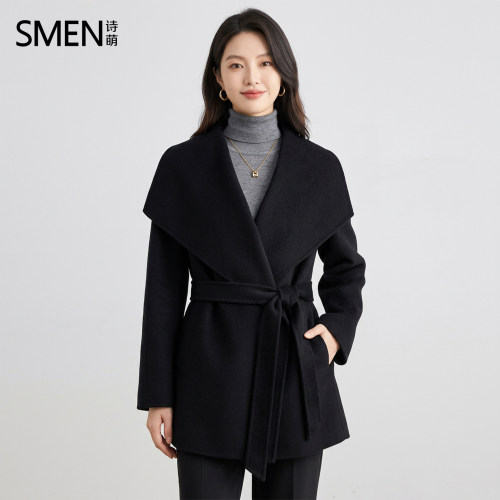 Smen诗萌双面呢大衣女
