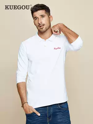 Special Price] Autumn new men polo shirt men's lapel embroidered long sleeve T-shirt men's trend RAF middot Lauren polo shirt 7785