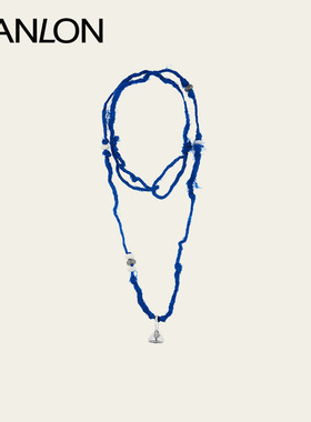 自然论蓝铃觉超长项链手搓绳深蓝色铃铛吊坠风擦擦藏式风格