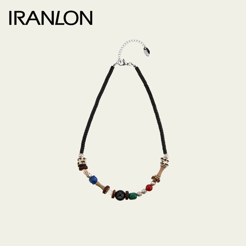 自然论复古串珠项链天然玛瑙臧式风格原创手工多宝项链明星同款