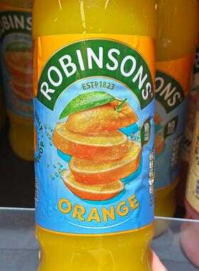 代购正品 美国进口 ROBINSONS/罗便臣浓缩无糖橙味饮品 1升