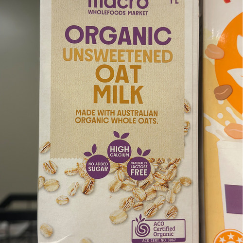 代购澳大利亚进口 MACRO有机无加糖燕麦奶 oat milk 1升