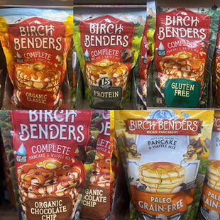 代购美国进口 BIRCH BENDERS有机班戟及华夫窝夫粉无麸质朱古力碎