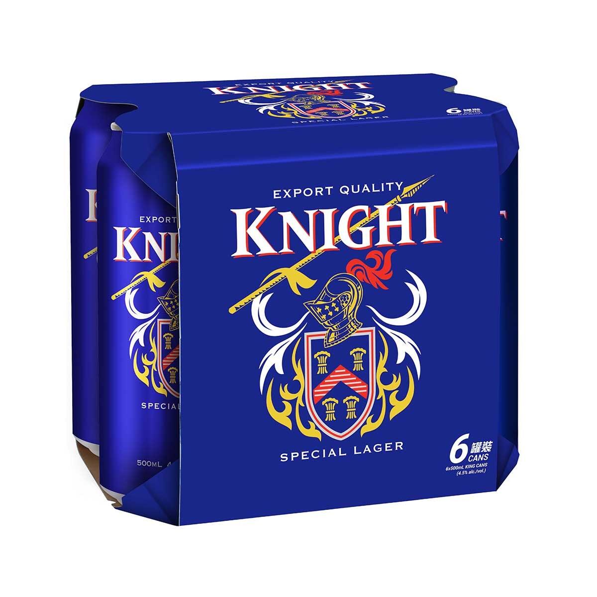 代购 香港制造 KNIGHT/骑士啤酒 巨罐装 500毫升*6罐