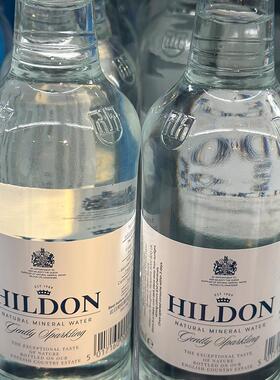 代购英国进口HILDON有汽矿泉水/有气饮用水 玻璃瓶装330ml*6