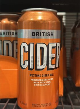代购英国进口 M&S/玛莎英国苹果酒British cider 440ML*4罐