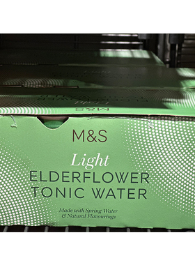 英国进口M&S/玛莎低糖接骨木花味汤力水light tonic water150ml*8
