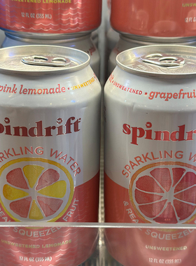 代购美国进口 SPINDRIFT有汽水 粉红柠檬味 无添加糖 355ML*6罐