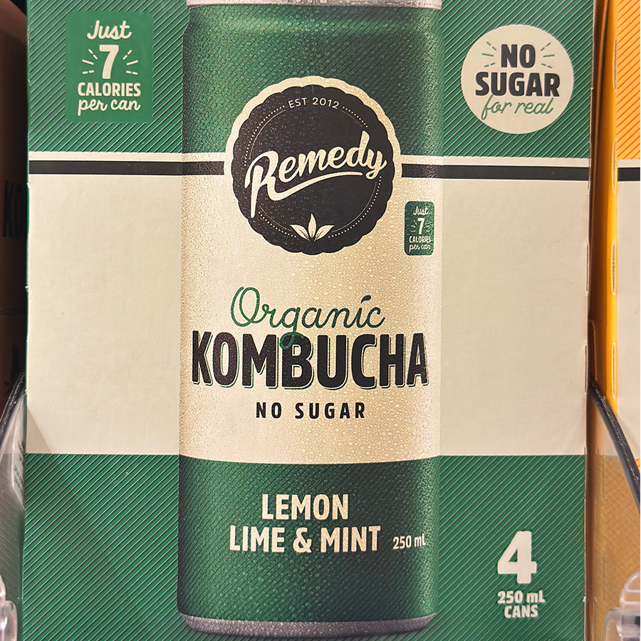 新西兰进口 REMEDY有机无糖红茶菌康普茶Kombucha 青柠薄荷味 4罐