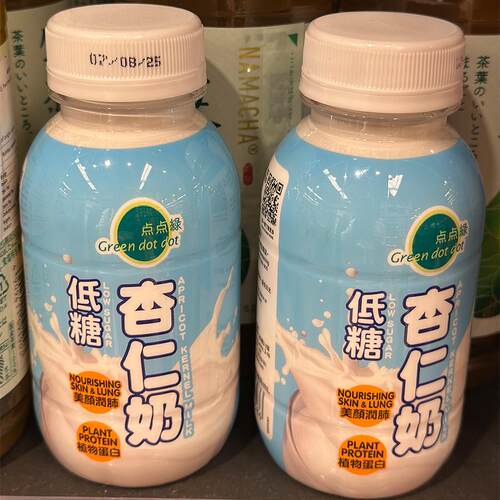 代购台湾制造 点点绿低糖杏仁奶/杏仁奶饮品 250毫升*6瓶