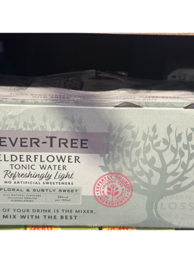 英国进口 FEVER-TREE/热树轻怡接骨木花印度式汤力水 150ML*8罐