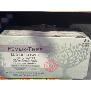 英国进口 FEVER-TREE/热树轻怡接骨木花印度式汤力水 150ML*8罐