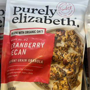 美国进口 Purely Elizabeth无麸质蔓越莓山核桃燕麦早餐 340克