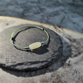 呢喃 仲夏至原创文艺中国风复古信物润和田玉石简约绿细手绳男女