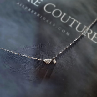 闪可爱气质小爱心S925纯银精致满钻项链女百搭锁骨链项链礼物学生