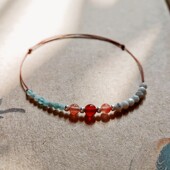 春愁 原创文艺细天然红玛瑙撞色复古民族绿松石女小众设计女手绳