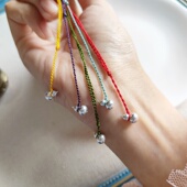 葫禄娃 可爱实心925银小葫芦吊坠编织细红绳多色设计文艺男女手绳