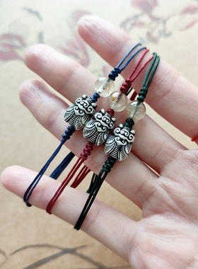 原创925银蝉鸣天然金发晶石手链