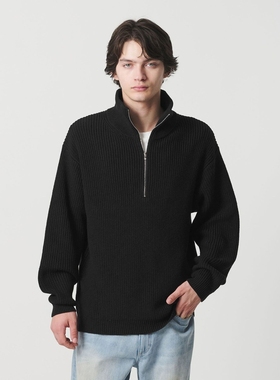 【6折】日本代购 MONKEY TIME 秋冬罗纹半拉链高领针织衫 0000