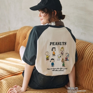 东京胖黄瓜日本代购 PEANUTS 史努比复古印花短袖T恤 LDsc1007