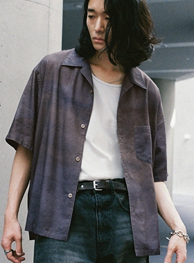 日本代购 WYM LIDNM 抽象艺术短袖衬衫 WYsh1498