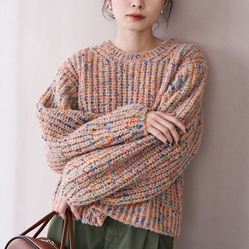 日本代购 coen 女款 彩棉套头针织衫 0008