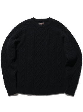 【7折】BEAMS PLUS / Crew Aran 5G 纯羊毛阿兰针织衫 男款 0241