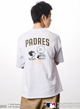 26春夏 PEANUTS x MLB / PADRES 印花宽松T恤 男款 3011