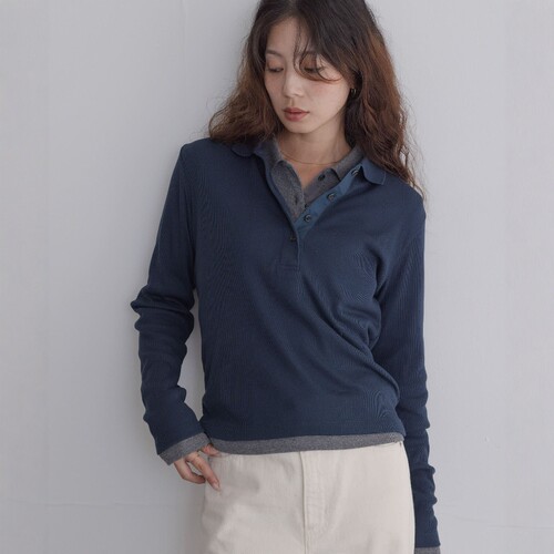 日本代购 Sonny Label 『UR TECH』 女款 切割POLO衫 2013001