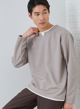 东京胖黄瓜日本代购 THE SHOP TK 钥匙领层次T恤 616-35020