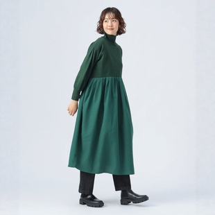 东京胖黄瓜日本代购 BEAMS HEART 高龄针织混合连衣裙 0463